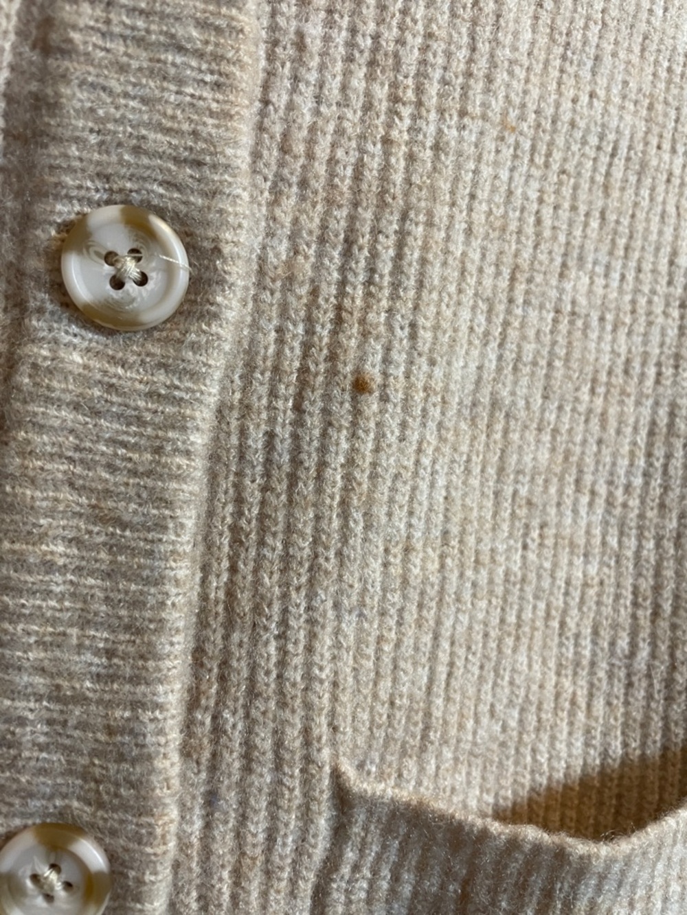 Wayf Beige V-Neck Button Front Cardigan - Picture 4 of 6